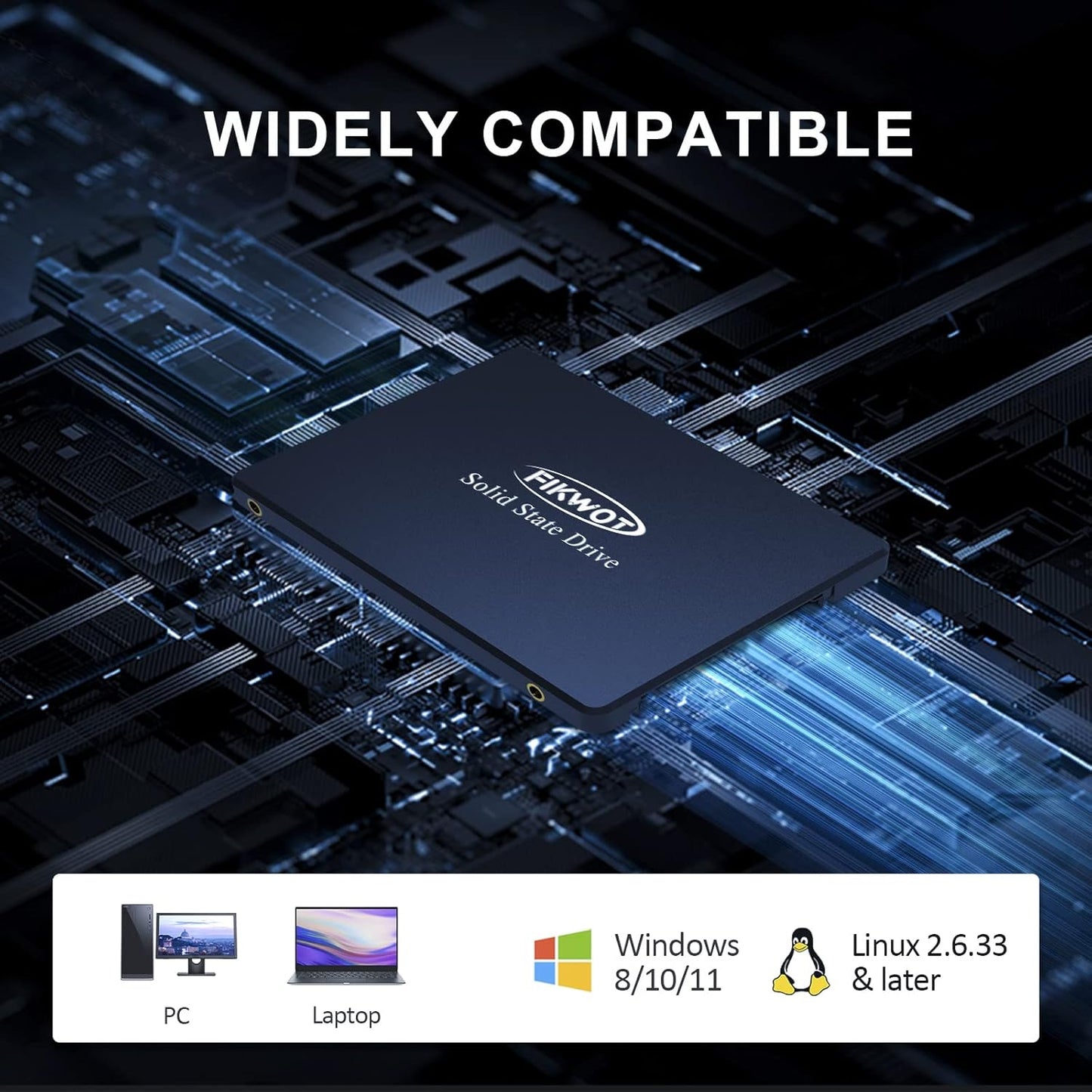 FS810 500GB SSD, 2.5" SSD SATA III 6Gb/s, Solid State Drives, Up to 560MB/s, 3D NAND TLC Flash, Internal SSD for Desktops and Laptops(Black)