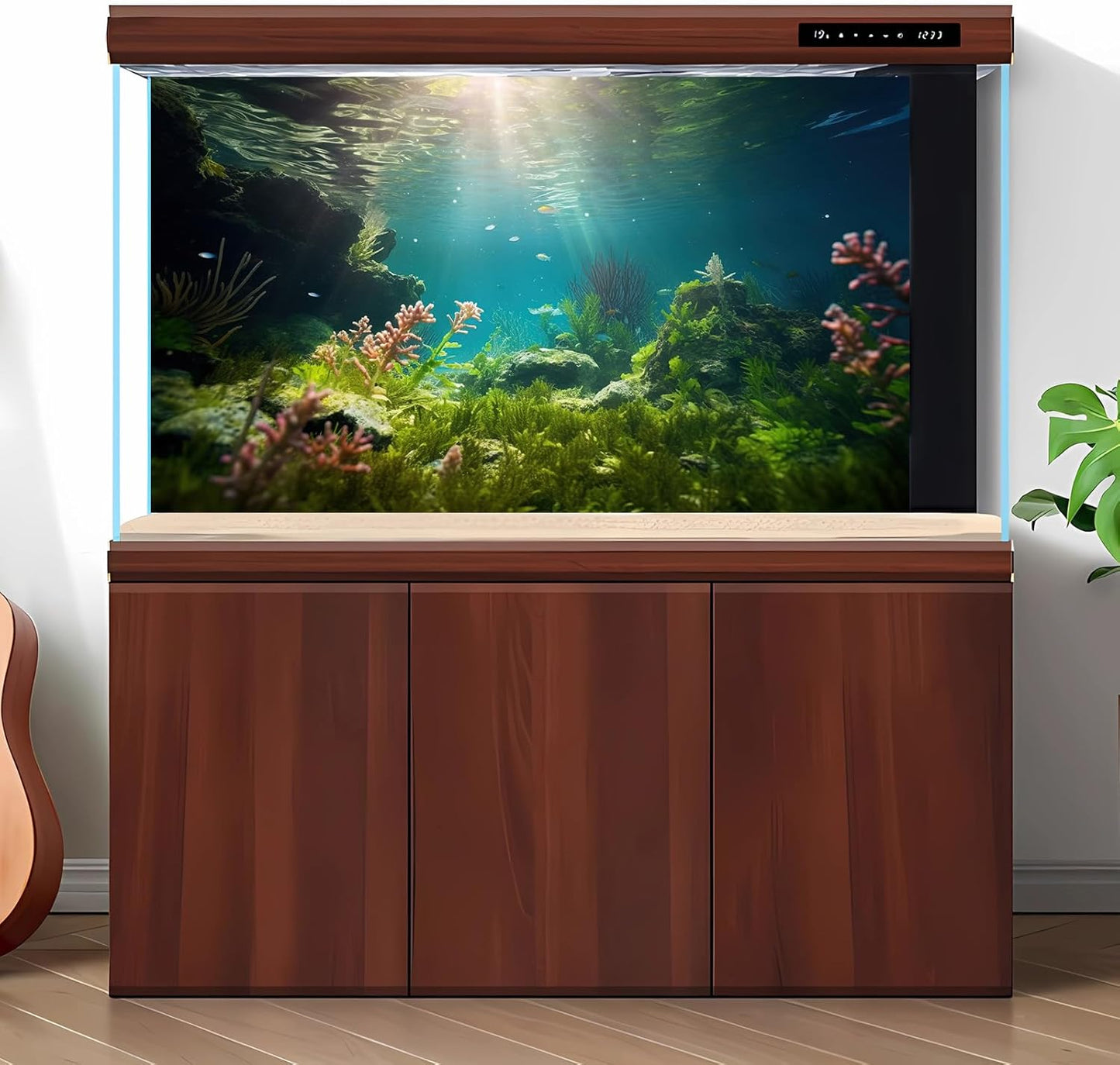 Ocean Floor Fish Tank Background Under The Sea Aquarium Background Underwater Aquatic Plants Sunray Terrarium Backgrounds Deep Sea Rock Tropical Aquarium Fish Tank Backgrounds Decors 72x16in