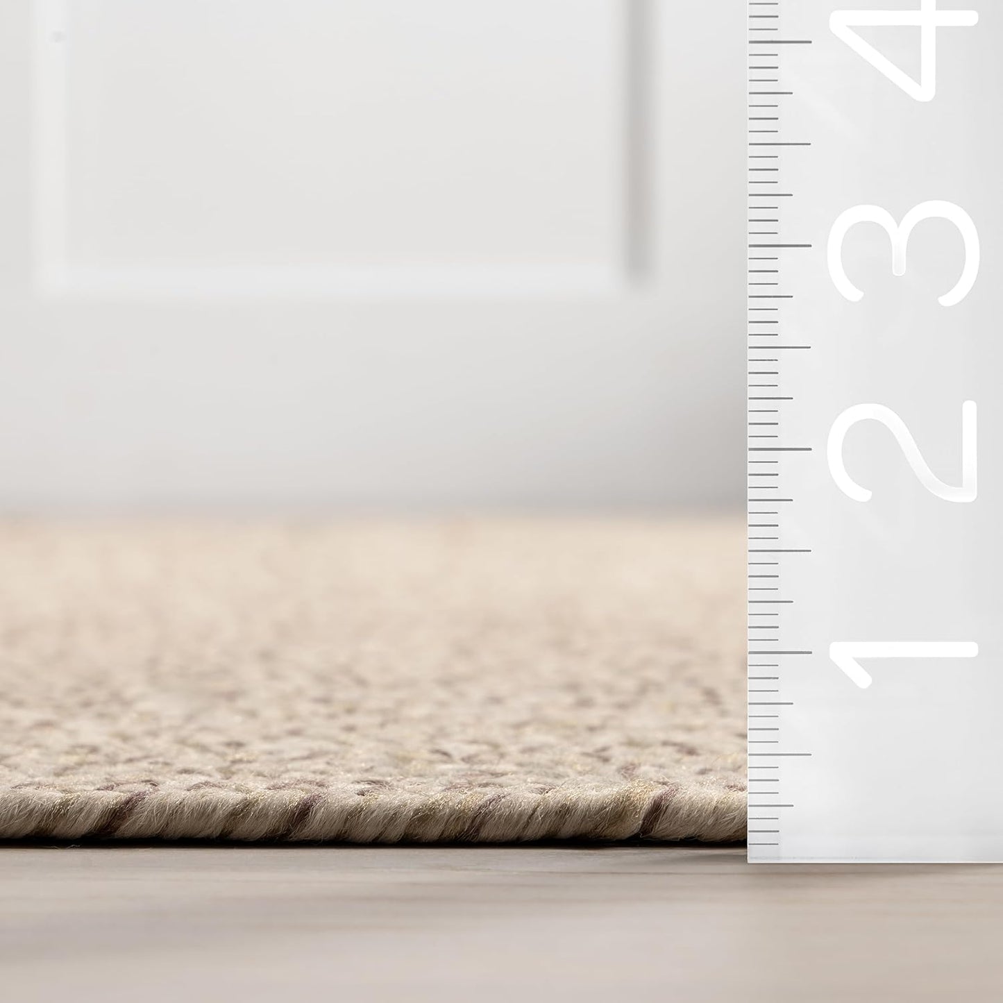 nuLOOM 4' Round Solid Hand Braided Indoor/Outdoor Area Rug, Pet-Friendly, High Traffic, Weather Resistant, for Patio, Balcony, Bedroom, Living, Dining Room, Wynn Tan