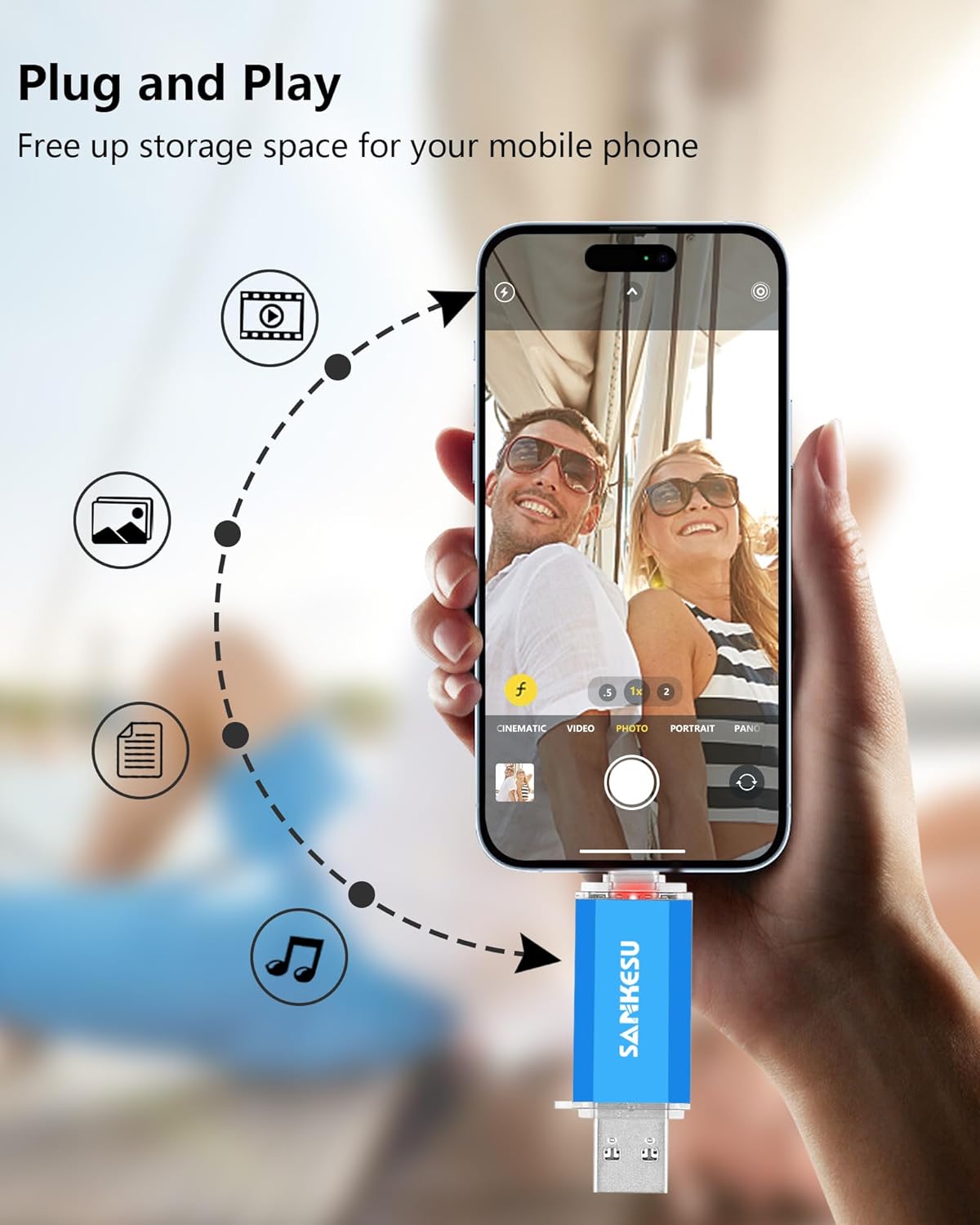 USB C Flash Drive 256GB Thumb Drive for Android Phone USB 3.1 Type-A & Type-C Dual OTG Photo Storage Memory Stick Compatible with PC Laptop Macs Smartphone Tablet