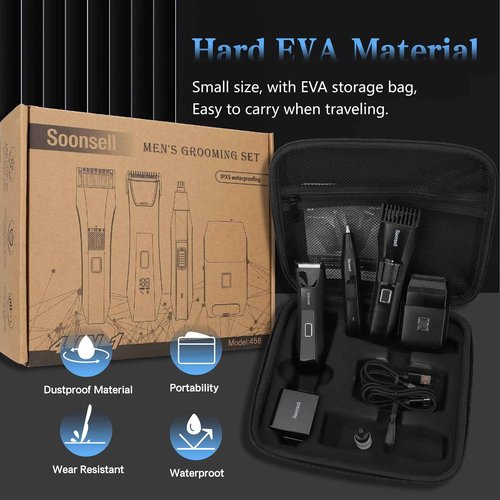 Soonsell 4-in-1 manscape Beard Trimmer for Men+ 2-in-1 Cordless Hair Clipper and Trimmer Set
