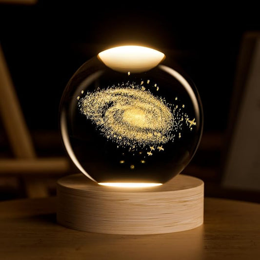 3D Galaxy Crystal Ball, 2.4 inch Universe Gifts Decorative Quartz Glass Ball, Space Astronomy Decor Present Glass Sphere, Physics Display Sculpture Home Decor Crafts for Office Desk Home