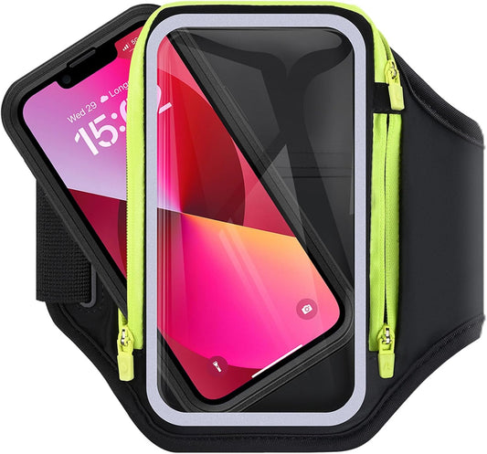 Cell Phone Armbands for Running with Foldable Straps, 6.9‘’ Running Armband Phone Holder, Arm Band Bag for iPhone 16 15 14 13 12 Pro Max Galaxy with Car Home Key Zipper Protective Covers for Women