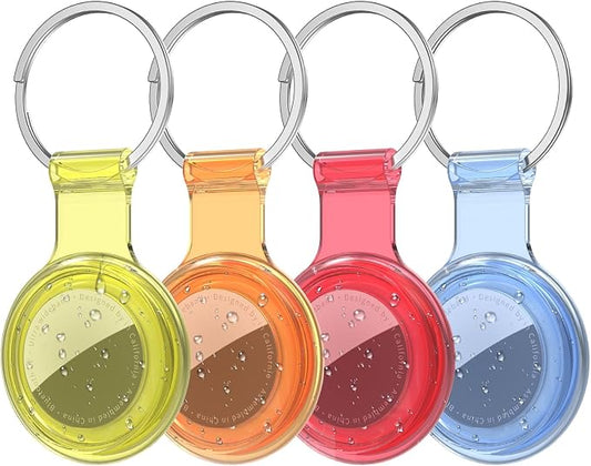 Compatible with AirTag Holder Case Keychain 4 Pack, for AirTag 1st & 2nd Generation Key Chain Ring Case Cover for Air Tag Holder GPS Tracker Item Air Tags Finders Air Tagholder for Kids,Bags,Luggages