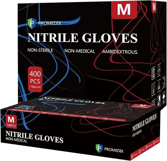 PROMEDIX P Nitrile Disposable Gloves,4mil-100 Count,Gloves Disposable Latex Free,Powder Free for Cooking,Household,Food safe