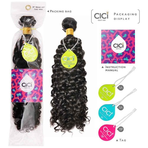 CICI Beauty Grade 5A Brazilian Curly wave 100% Virgin Human Hair Weaving 1 Bundle 26 Inches Natural Color