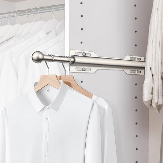 12" Valet Rod for Closet Pull Out (1 Pack, Brushed Nickel)