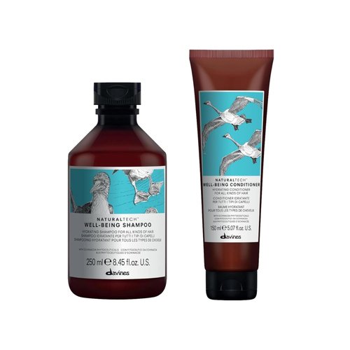 Davines Well-Being Light, Gentle Cleansing to Moisture Shampoo & Conditioner, Detangle While Adding Moisture & Shine, Leaves Hair Easy to Style, 8.45 & 5.07 fl. oz.