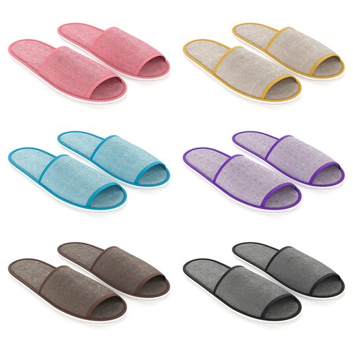 Maeline Bulk 30 Pairs Disposable House Slippers for Family, Guests - Slip-on Open Toe Indoor Home Spa Hotels Office Slipper for Women, Men