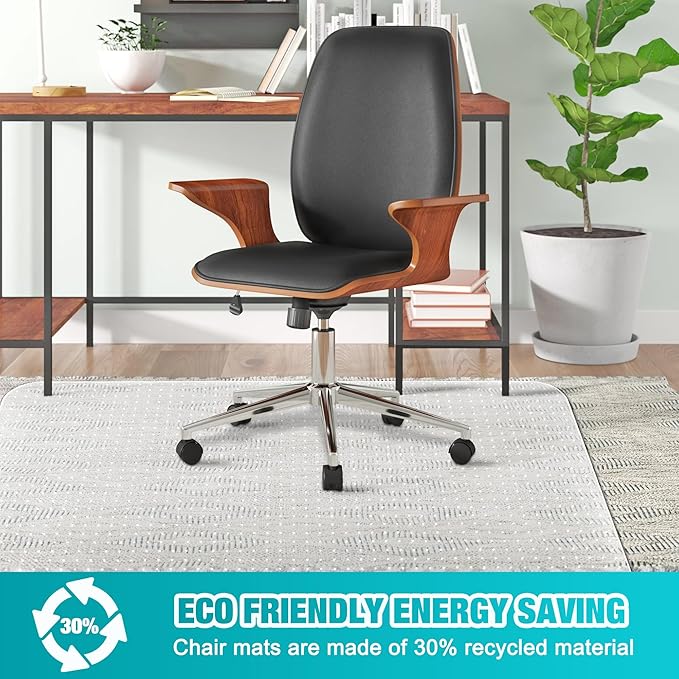BesWin Office Chair Mat for Carpeted Floors, 44'' x 58'' Large Desk Chair Mat for Low Carpets, Premium Quality Hard Carpet Protector for Work, Home, Gaming, Easy Glide and Flat Without Curling