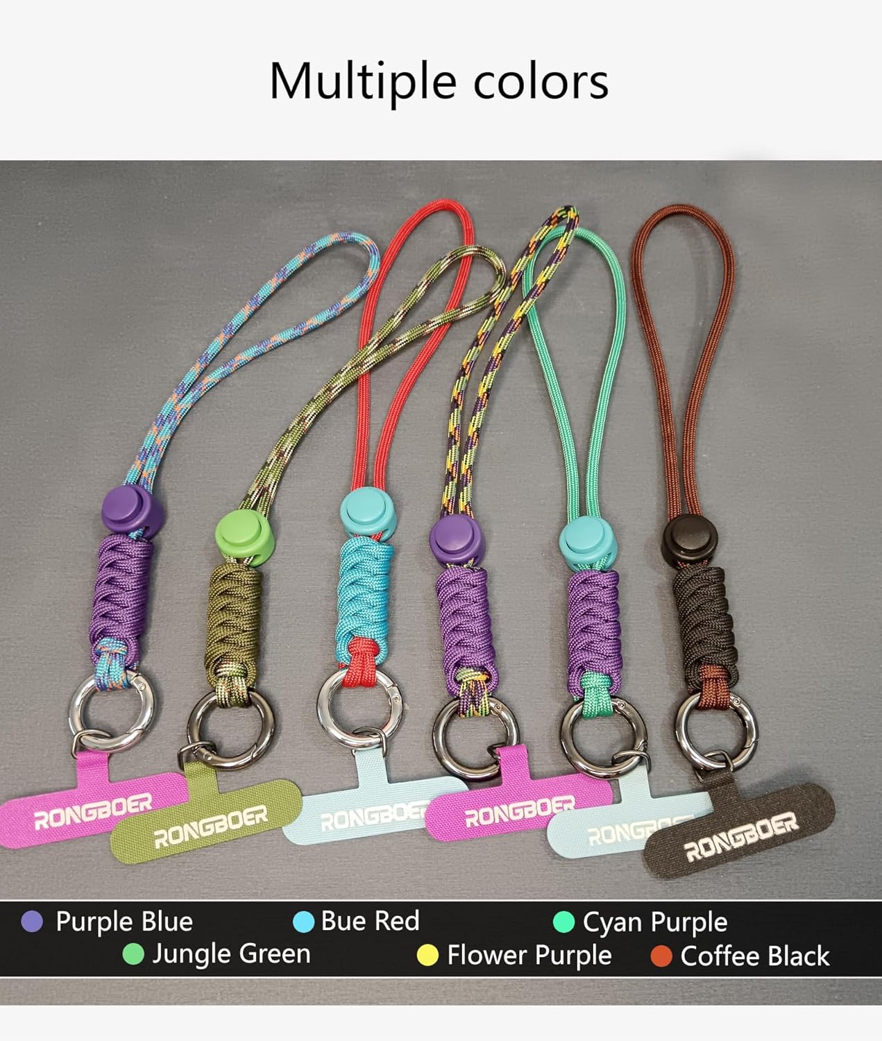 Cell Phone Lanyard Wrist Strap,Key Lanyard for Women,Phone Charms Strap,Short Wrist Lanyard for Keys,Keychain Lanyard (Cyan Purple)