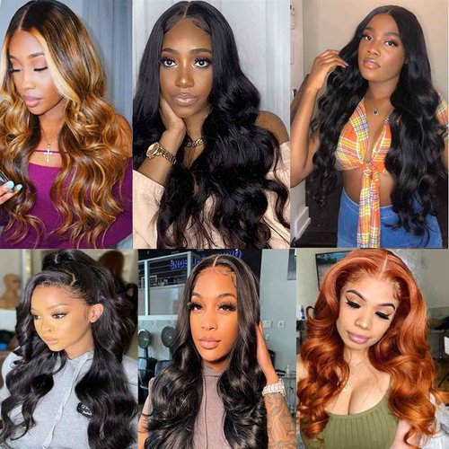 DaiMer Brazilian Body Wave Virgin Hair Weave 3 Bundles 18 20 22 inches Remy Body Wave Human Hair Extensions Unprocessed Hair Weft Natural Black Can be Dyed