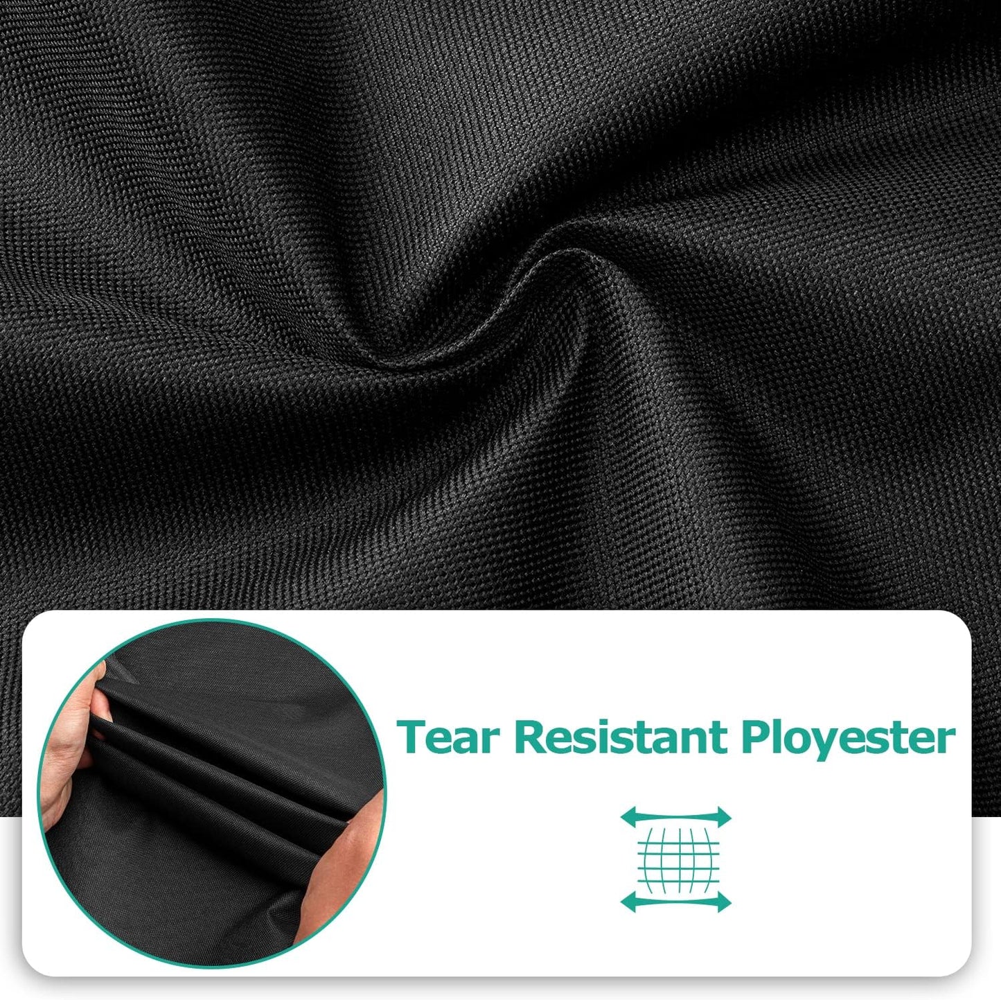 SunPatio Barbecue Grill Cover 65 Inch, Outdoor Heavy Duty Waterproof Charcoal Gas Grill Cover, Fade Resistant, All Weather Protection Compatible for Weber Charbroil Nexgrill and More, Black