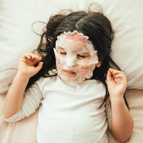 Puttisu Real Fruit Facial Mask Sheet for Kids, Children - Made with 100% Cotton, Moisturize, Sooths and Hydrates Skin (Aloe - Pack of 21)