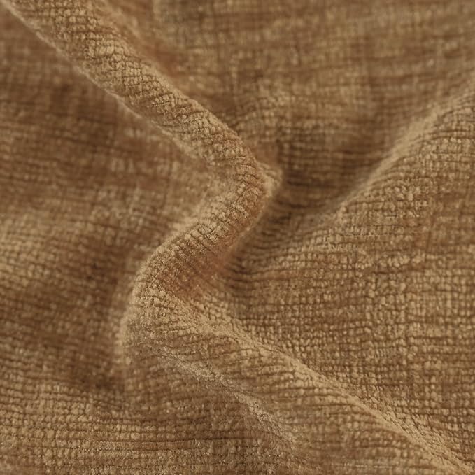 CaliTime Throw Pillow Covers Decorative 20 X 20 Inches Pack of 2 Cozy Chenille Cushion Cases for Couch Sofa Bed Living Room Home Apricot Brown