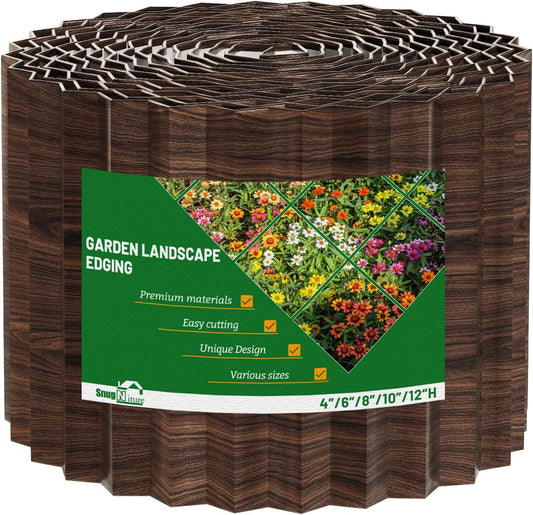 SnugNiture Corrugated Metal Garden Edging,6"×80'Sturdy Lawn Edging Border,Landscape Edging Border for Lawn, Flower Bed,Garden and Yard(Brown)