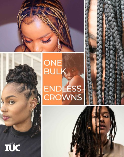IUC Afro Kinkys Bulk Human Hair (18 Inch, 50g, Ginger) 4C Afro Kinky-Curly 100% Human Hair, Ideal for Braiding, Twists, Dreadlocks, Loc Repair, Kid-Friendly