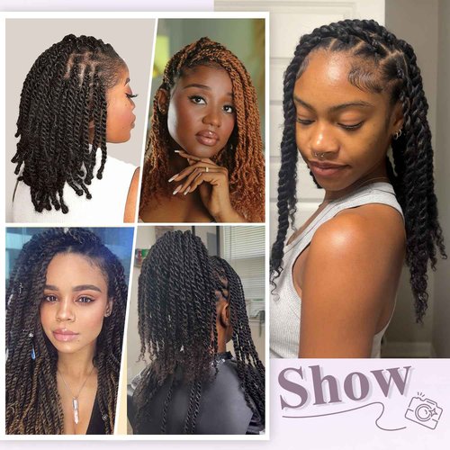 Afro Kinkys Bulk Human Hair Kinky-Curly 100% Real Human Hair for Twist, Braiding, Dreadlocks & Sister Locs, Natural Soft Pre Fluffed, Can Be Dyed Bleached (#1B Natural Black, 20 Inch)