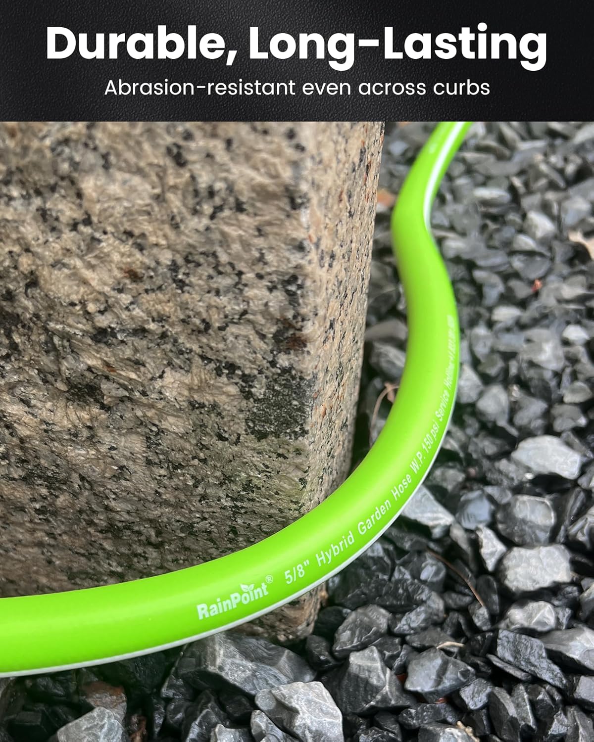 RAINPOINT Short Leader Garden Hose 5ft - Lightweight Water Hose with Swivel Handle - Flexible, Heavy Duty, Hybrid Rubber, with Male to Female Fittings