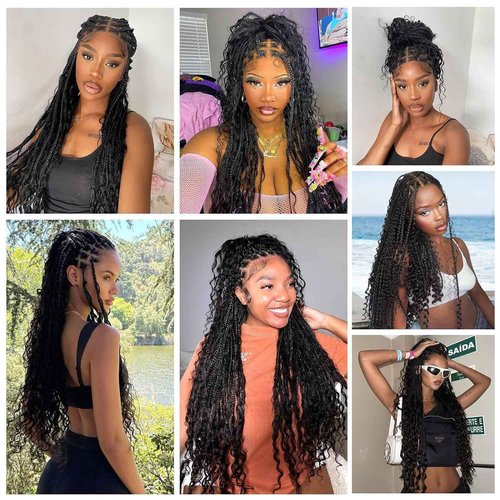Human Braiding Hair for Boho Braids Human Hair 150g 22 Inch Boho Human Braiding Hair Curly 12A Deep Wave Bulk Bohemian Knotless Braids 3 Bundles Natural Color