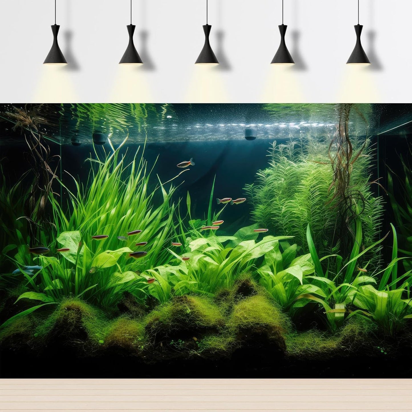 Aquarium Background Diverse Aquatic Plants Seagrasses Terrarium Background Redwood Root Lush Green Underwater Plants Tropical Style Fish Tank Background Under The Sea Aquarium Backdrop Vinyl 30x18in