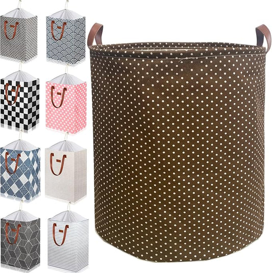 80L Waterproof Laundry Hamper in Family Leather Handle Laundry Basket in Dormitory Collapsible Laundry Bag in Nursery (96-Satisfied laundry hampers, 80L)