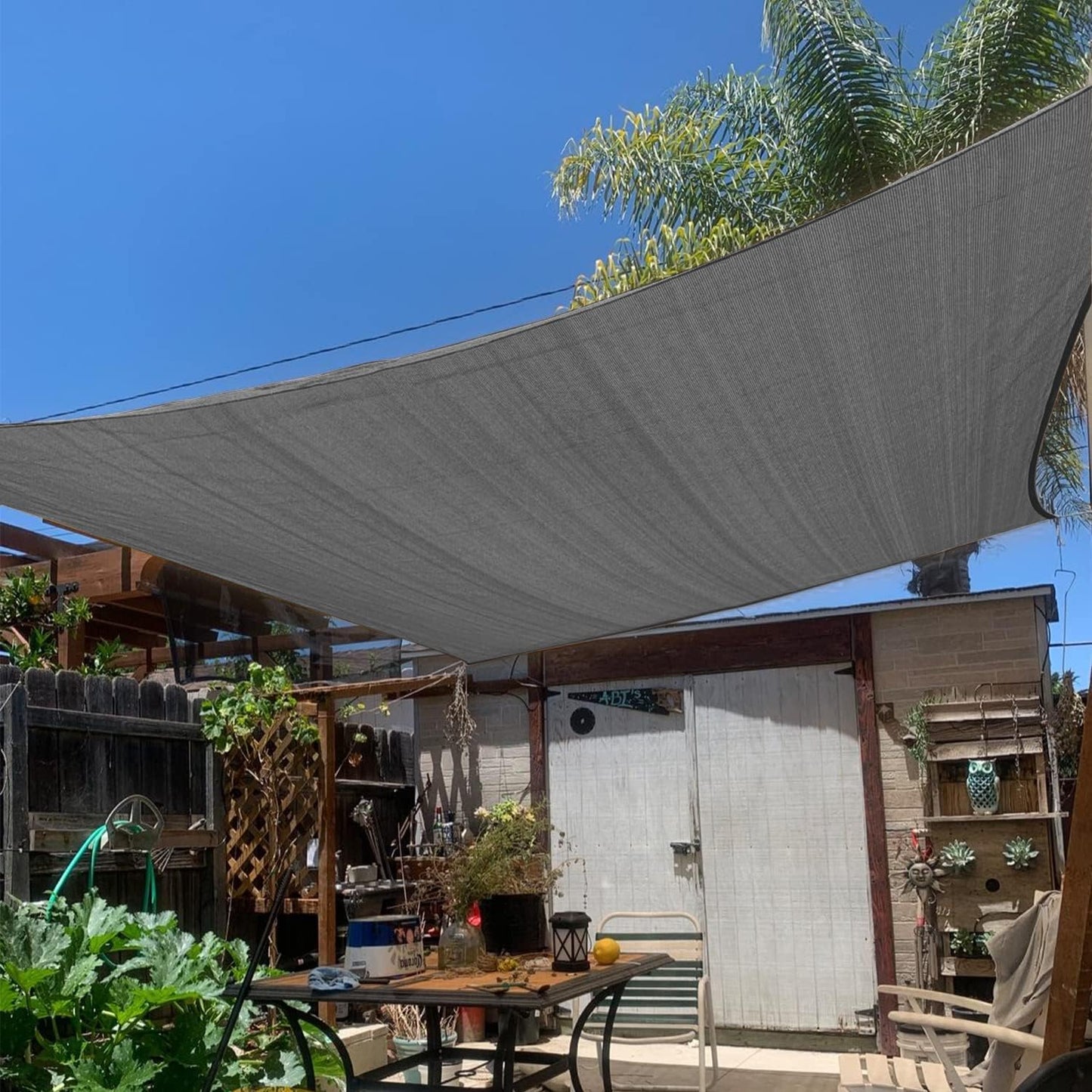 KANAGAWA 14'X24' Dark Gray Custom Size Sun Shade Sail Rectangle UV Block Canopy Cover for Patio Backyard Lawn Garden Outdoor (Customized Available)
