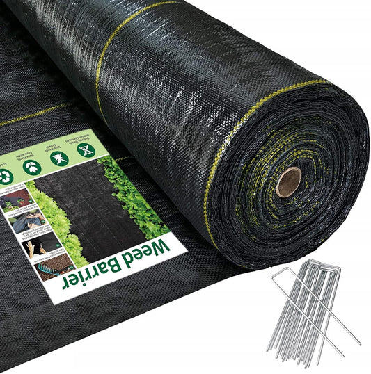3ft x300ft Black Weed Barrier Landscape Premium Fabric-Heavy Duty Woven Ground Cloth with Superior Permeability Weed Control Convenient Design