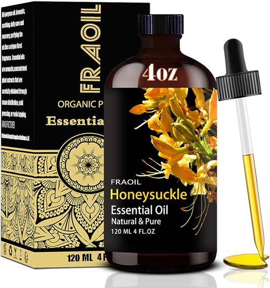 Honeysuckle Essential Oil, Honeysuckle Oil 4 Fl Oz 120ML for Diffuser Humidifier Yoga Cleaning DIY Candle Soap Making Essential Oils