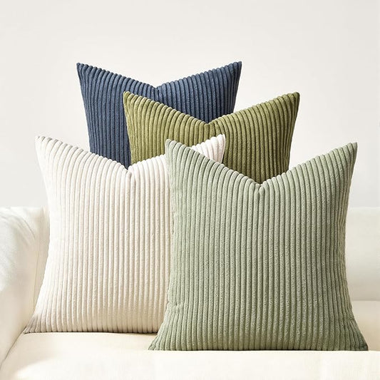 Topfinel Decorative Velvet Pillow Covers 18x18 Muted Teal Boho Farmhouse Couch Throw Pillows for Bed Pack of 4 Accent Modern Pillowcase Sofa Livingroom Home Decor