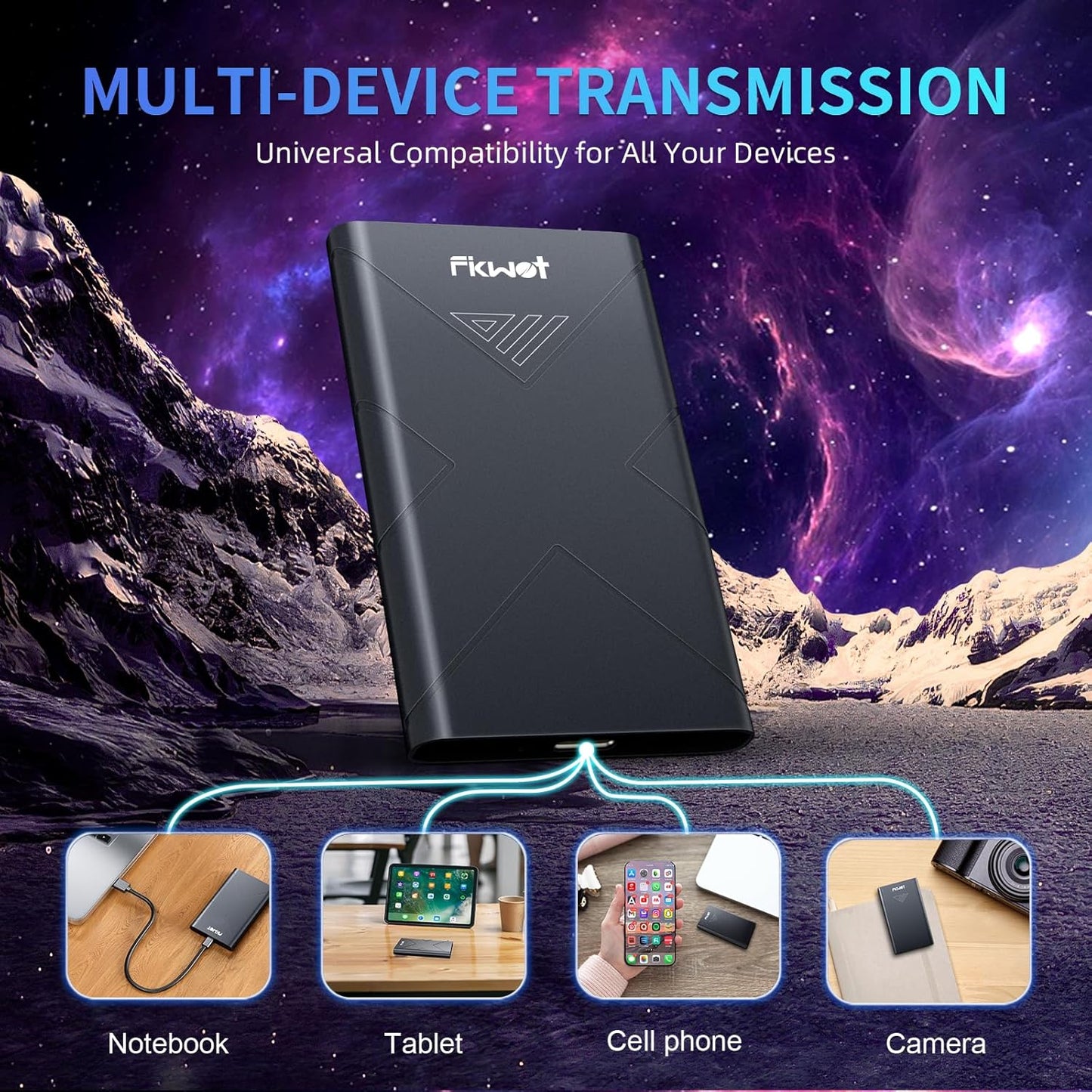 4TB External SSD, Portable SSD, Up to 2000MB/s, USB 3.2 Gen2x2 External Solid State Drives, Compatible with Smart TV, PS5/PS4(Pro), iPhone 15, Xbox, Mac & Windows and Other Devices(FP80)