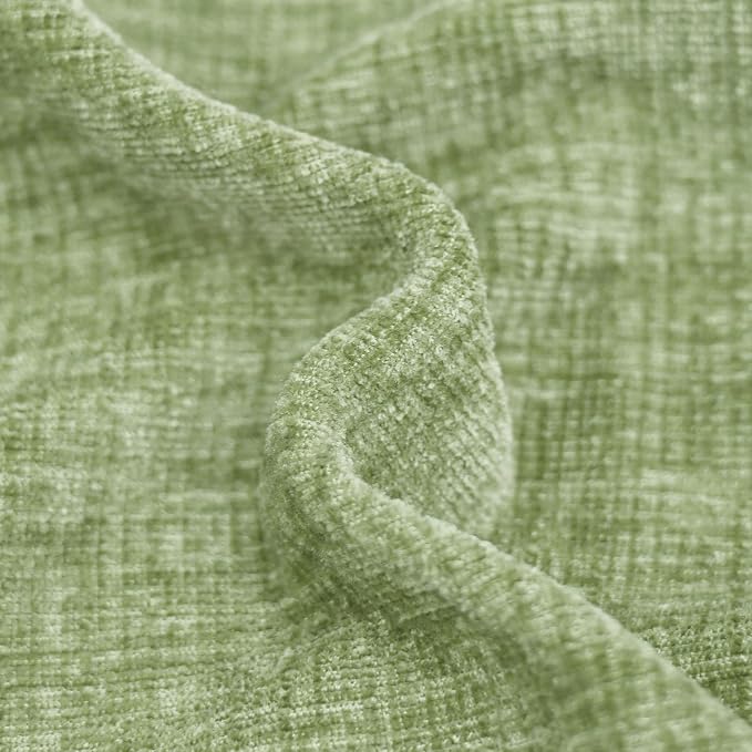 CaliTime Throw Pillow Covers Decorative 16 X 26 Inches Pack of 2 Cozy Chenille Cushion Cases for Couch Sofa Bed Living Room Home Sage Green