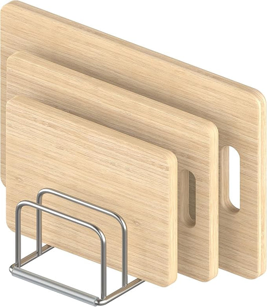 KORRTFID Cutting Board Organizer Stand Holder,304 Stainless Steel Chopping Board Holder,Pot Pan Lid Holder Rack kitchen Shelf Bakeware,Cookie Sheets Organizer (1.0 Inch Width Slots)