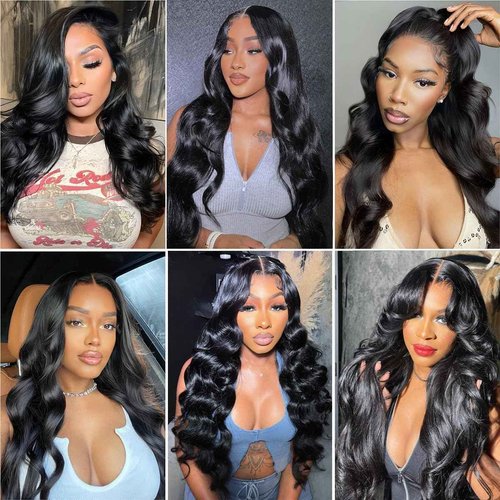 CHEEON Body Wave Bundles Human Hair 22 24 26 Inch Human Hair Bundles 12A Grade Unprocessed Brazilian Virgin Hair Extensions 3 Bundles Deal Natural Black