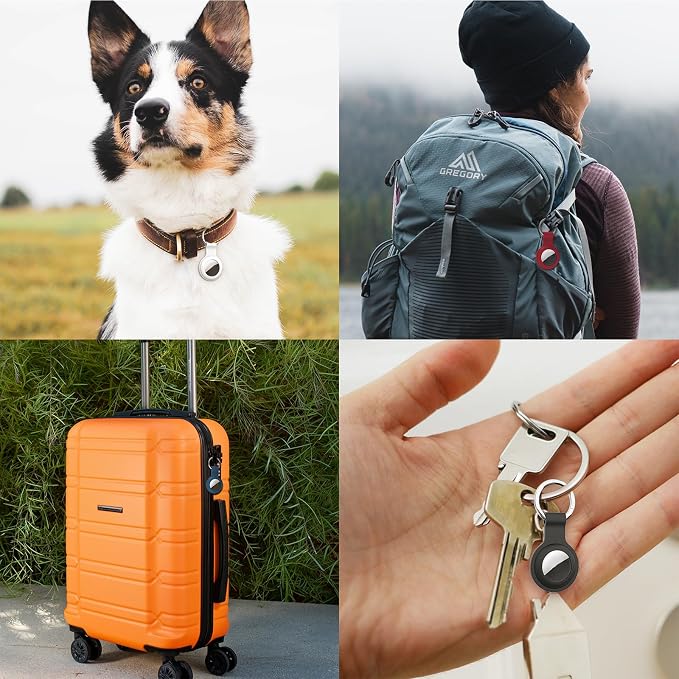 Compatible with AirTag Holder Case Keychain 8 Pack, for AirTag 1st & 2nd Generation Key Chain Ring Case Cover for Air Tag Holder GPS Tracker Item Air Tags Finders Air Tagholder for Kids,Bags,Luggages