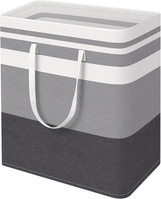 HomeHacks Large Laundry Basket, Waterproof, Freestanding Laundry Hamper, Collapsible Tall Clothes Hamper with Extended Handles for Clothes in The Dorm and Family-(Gradient Grey, 125L)