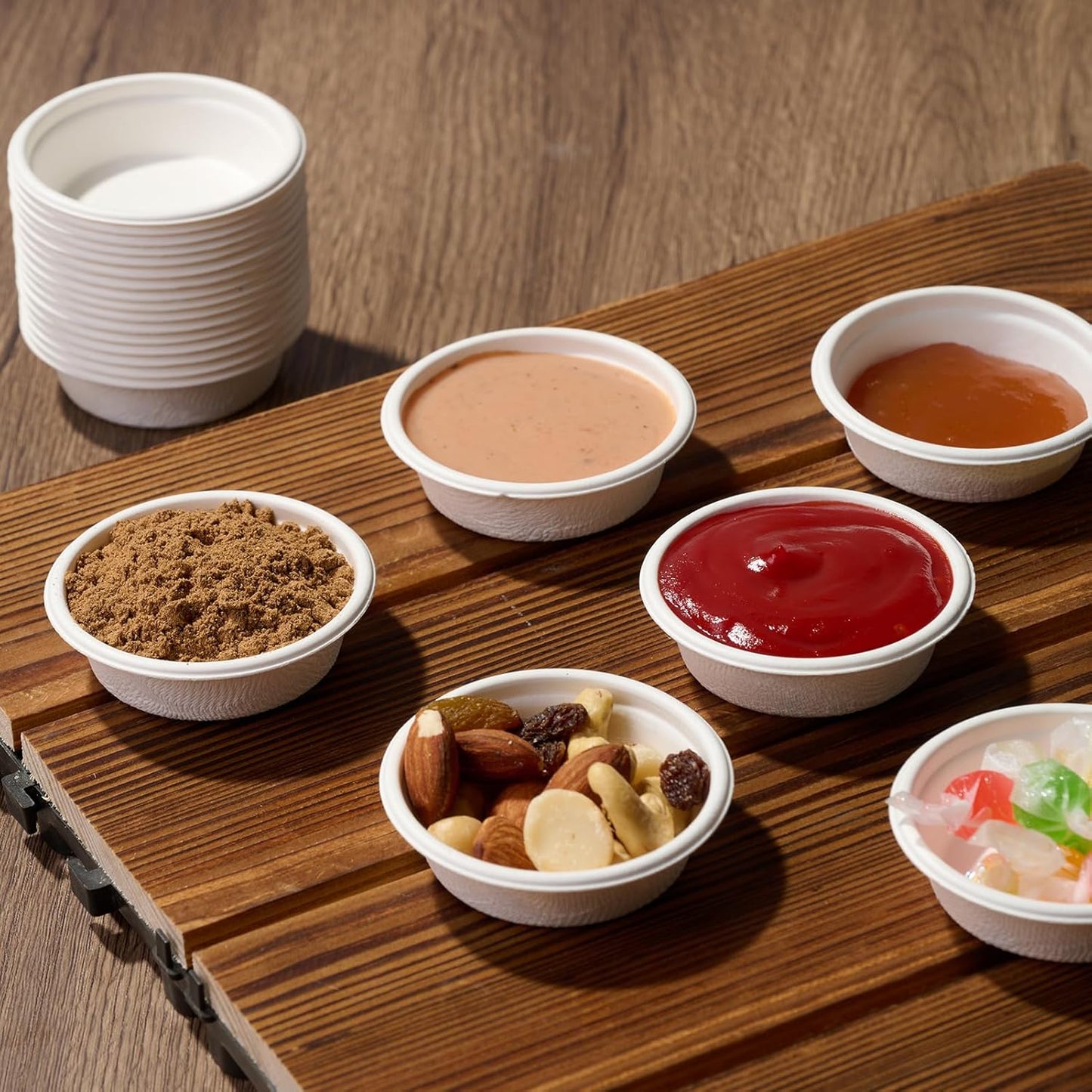 ECOLipak 1 oz Compostable Condiment Cups, 1000 Pack Biodegradable Bagasse Portion Cups for & Samples, Jello Shots, Tastings, Dessert, Juice, Souffle