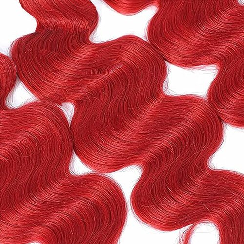 26 26 26 Inch Red Bundles Human Hair Red Body Wave Bundles 8A Peruvian Virgin Remy Double Weft Soft Real Burgundy Hair Extensions