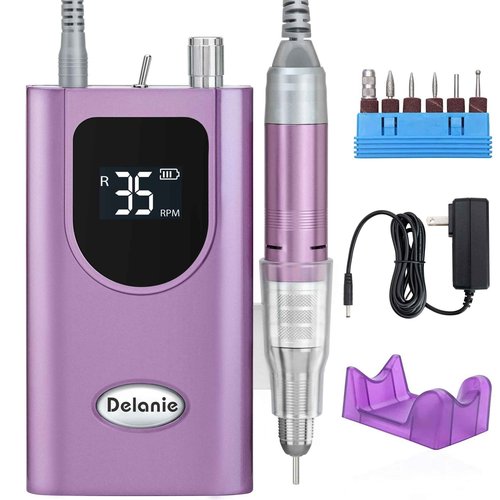 Delanie Nail Drill Purple & 300Pcs Sanding Bands Bundle