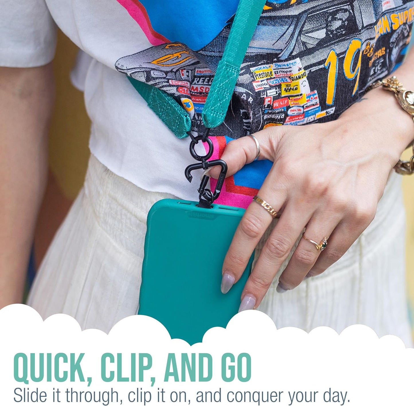 Smartish Phone Lanyard - Case Clinger - Universal iPhone Holder w/Detachable Crossbody Shoulder Neck Strap w/Storage Loops, Fidlock, Insert for Phone Cases iPhone, Galaxy, Pixel - Sandstorm