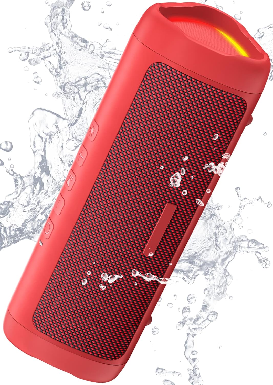 Bluetooth Speaker with HD Sound, Portable Wireless, IPX5 Waterproof, Up to 20H Playtime, TWS Pairing, BT5.3, for Home/Party/Outdoor/Beach, Stocking Stuffers, White Elephant Gifts for Adults (Red)