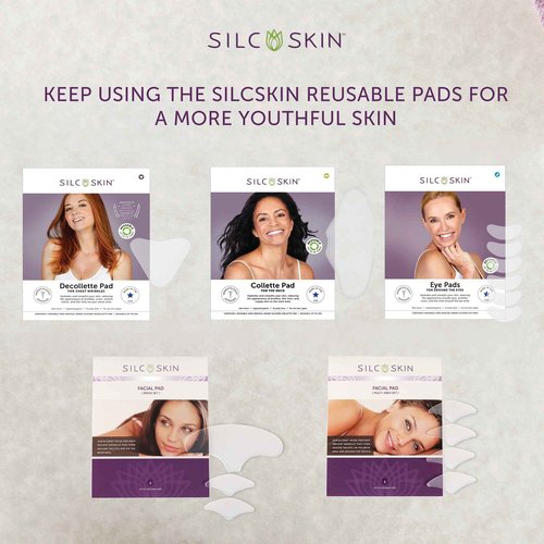 Silc Skin Complete Chest & Neck Care Set - Decollette Pad and Collette Pad - Reusable Medical-grade Neck and Chest Wrinkle Patches - 30 Day Supply