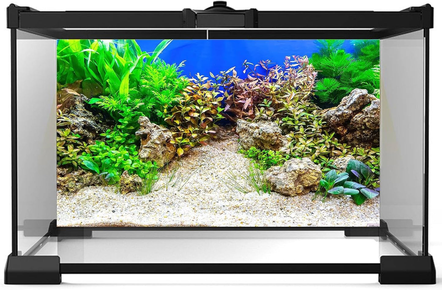 Aquarium Background Underwater Grass Leaves with Pebble Aquarium Backdrop Vivid and Fresh Green Aquatic Plant Stone River Bed and Lake Fish Tank Background Decor Vinyl 72x16in