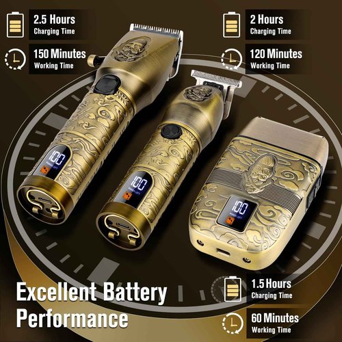 Suttik Professional Hair Clippers Trimmer Shaver Set for Men, Electric Razor Foil Shavers Combo Set of 3, Barber Kit Hair Cutting Kit, Gift for Men