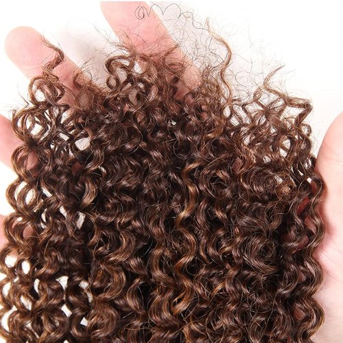 Condescension Human Hair Bundles 14 16 18 Inch Chocolate Brown P4/30 Jerry Curly Bundles Human Hair 100% Unprocessed Soft Sewn In Hair with Double Weft for Black Women