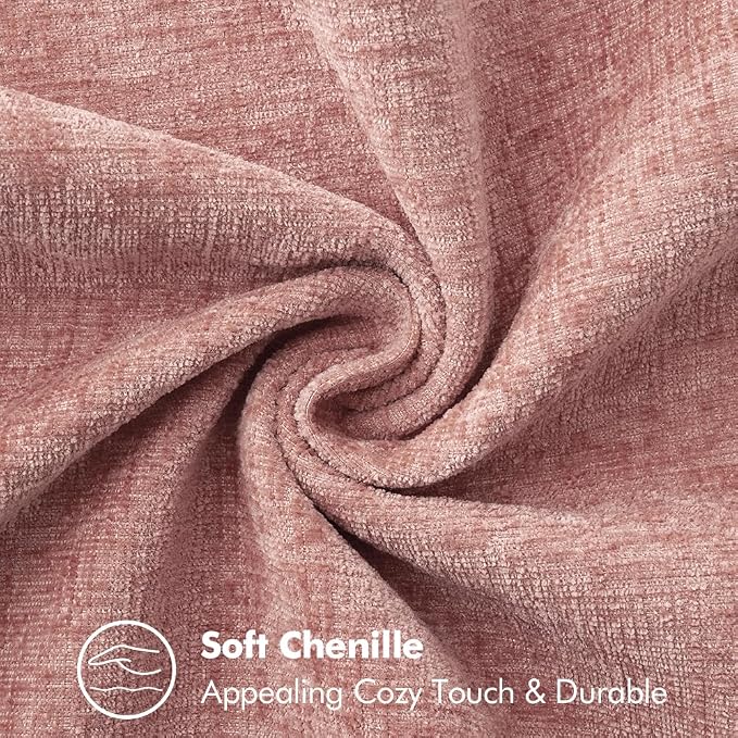 MIULEE Pack of 2 Couch Throw Pillow Covers 20x20 Inch Blush Pink Farmhouse Decorative Pillow Covers with Stitched Edge Soft Chenille Solid Dyed Pillow Covers for Sofa Bed Living Room
