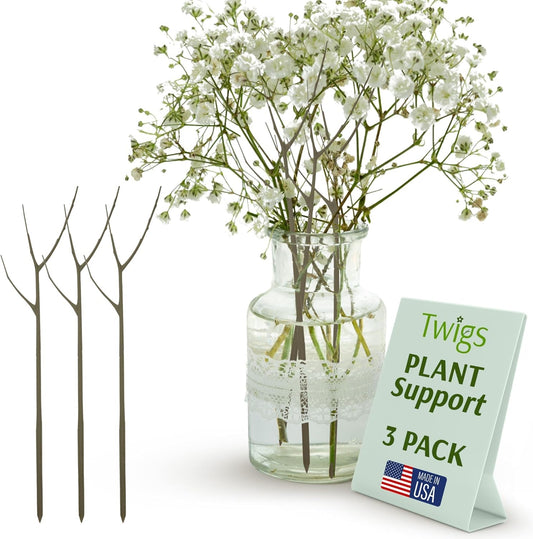 Plant Support Stakes, Stem Holder Structures for Indoor & Outdoor Use, Garden Accessories for Climbing & Potted Plants, Trellis Alternative - Moonstone, 3 Pack, 22" L, Original