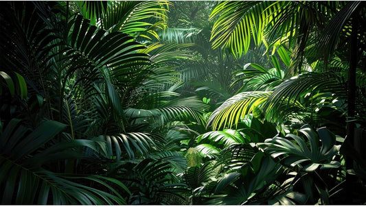 Aquarium Background Enchanting Beauty of Jungle Terrarium Backdrop Nature Jungle Green Leaf Palms Fish Tank Background Reptile Habitat Backdrop Wallpaper Poster Decor Vinyl 60x24in