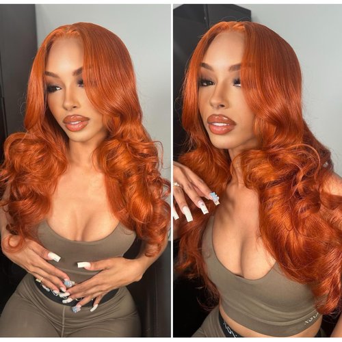 HERMOUS 12A Ginger Body Wave Bundles Human Hair, Soft And Shed-Free Colored #350 Copper Burnt Orange 3 Bundles Double Weft 100% Unprocessed Brazilian Remy Hair Ginger Sew In Wavy 10 12 14 Inch