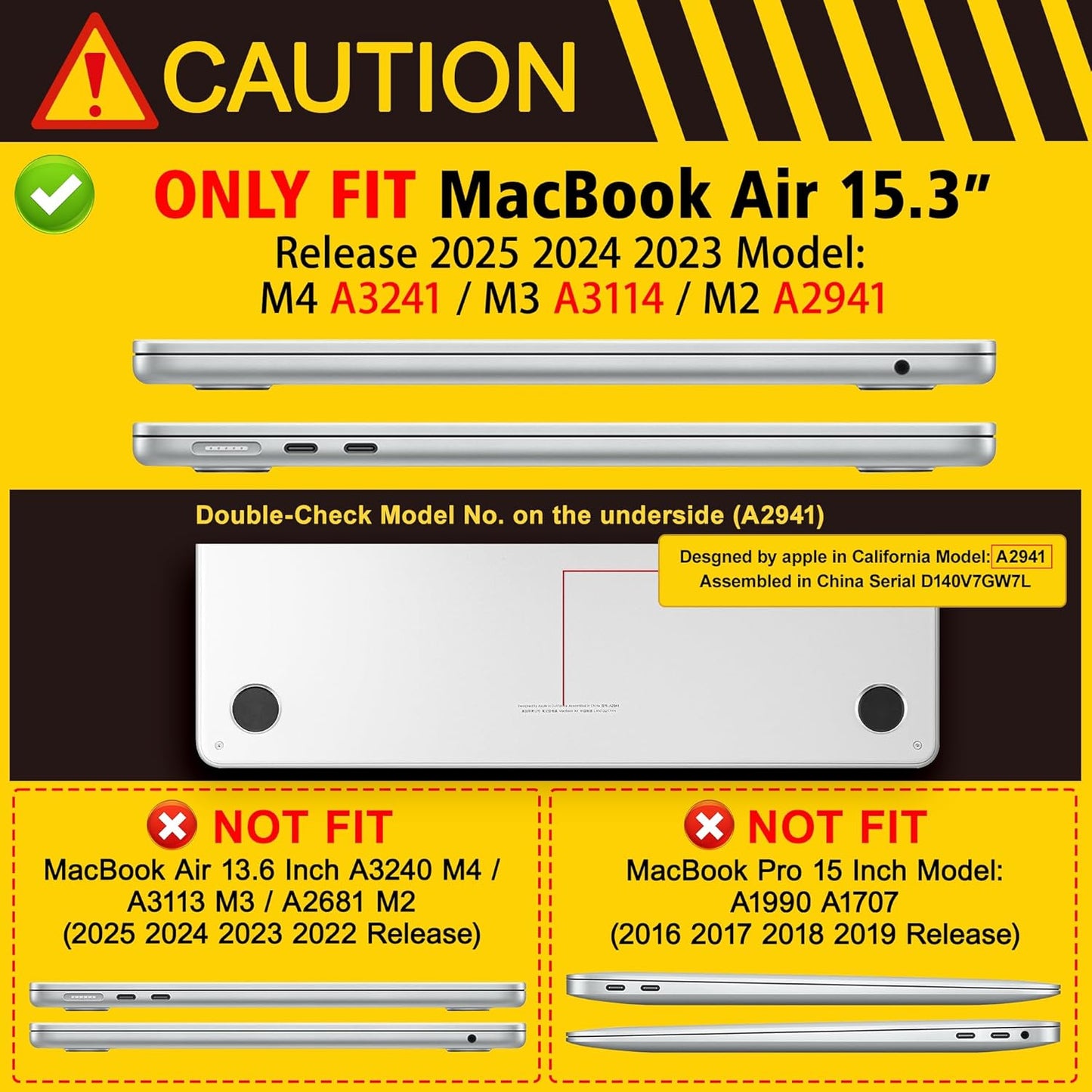 Case for MacBook Air 15 Inch 2025 2024 2023 Release M4 A3241 M3 A3114 M2 A2941, Hard Shell with Screen Protector & Keyboard Cover, Compatible with Touch ID, Pop Punk Checkerboard